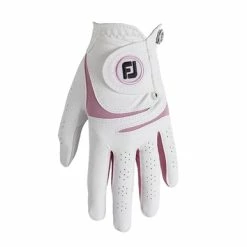 Footjoy Women's WeatherSof Glove, White/Pink (prior Gen)